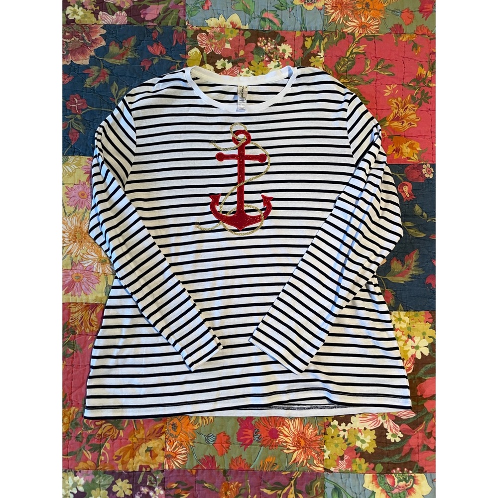 Striped, Long sleeve Sailor Top